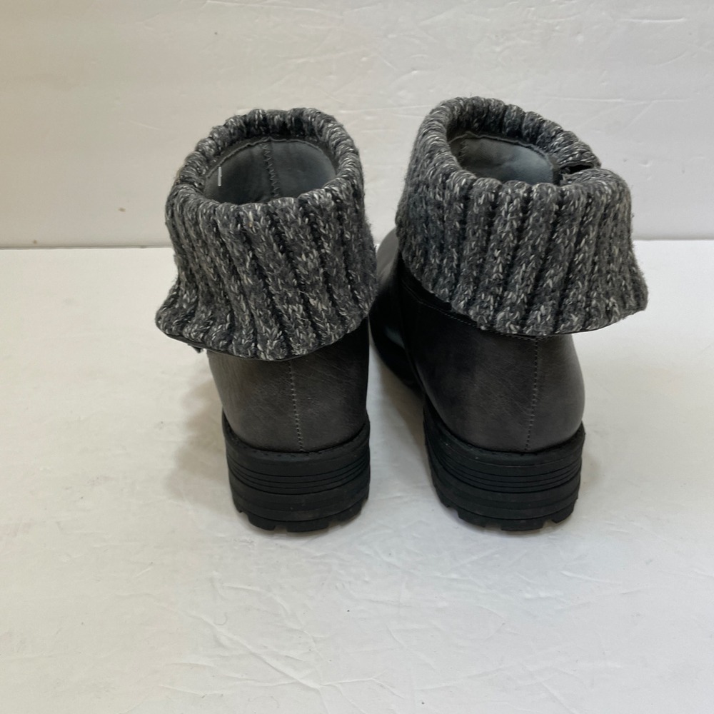 PORTLAND BOOT COMPANY ELLIE SWEATER KNIT ANKLE BOOTS IN GRAY - Picture 5 of 6